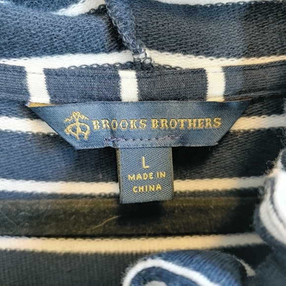 Brooks Brothers Cowl Neck Striped Cotton Blend Pullover Midi Dress Sz L - Picture 5 of 9